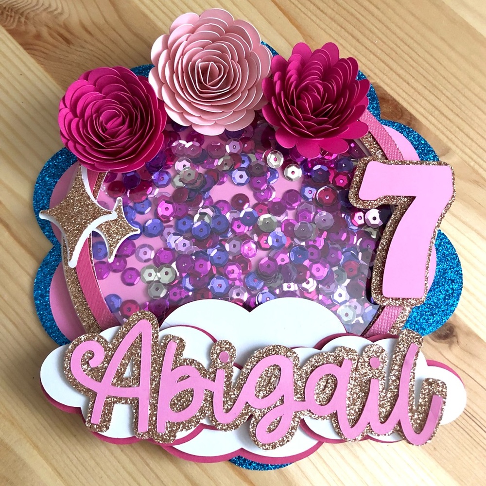 Flower Cake Shaker Topper